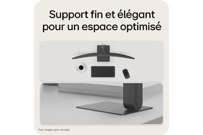Vue inclinée arrière du moniteur montrant le support et les ports (gauche)