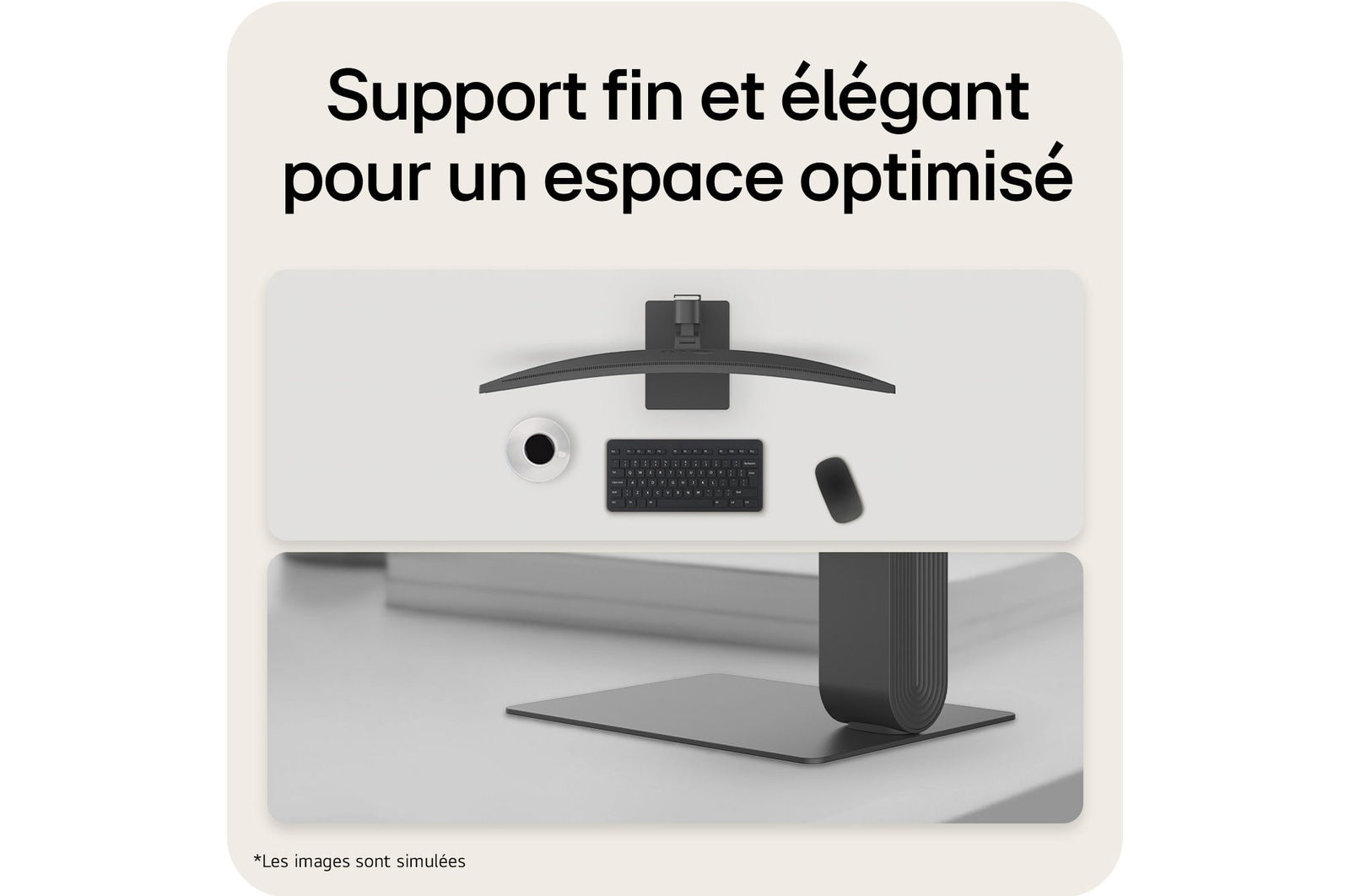 Vue inclinée arrière du moniteur montrant le support et les ports (gauche)