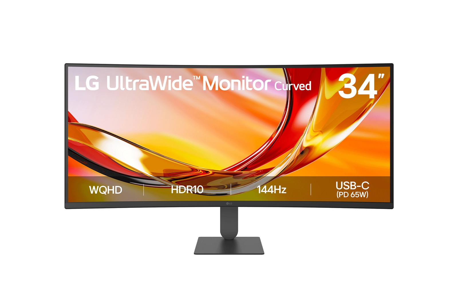Vue avant de Moniteur WQHD incurvé (1800R) LG UltraWide™ 34 pouces 144 Hz 34U640B avec USB-C LG 34U640B-B