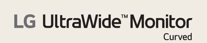 Logo LG UltraWide Monitor Curved.	
