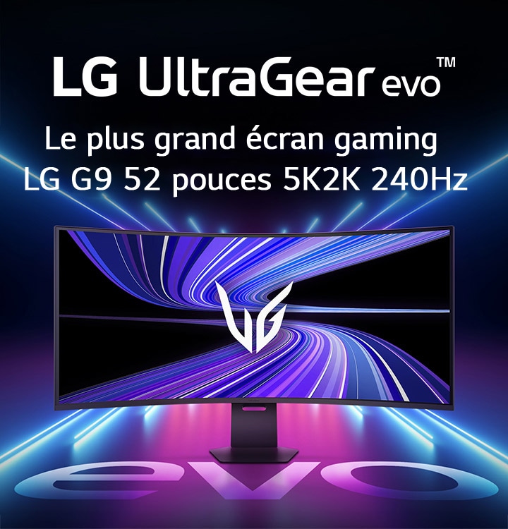 Moniteur pour jeu LG UltraGear evo G9 52 pouces 5K2K WUHD avec taux de rafraîchissement de 240Hz (52G930B)