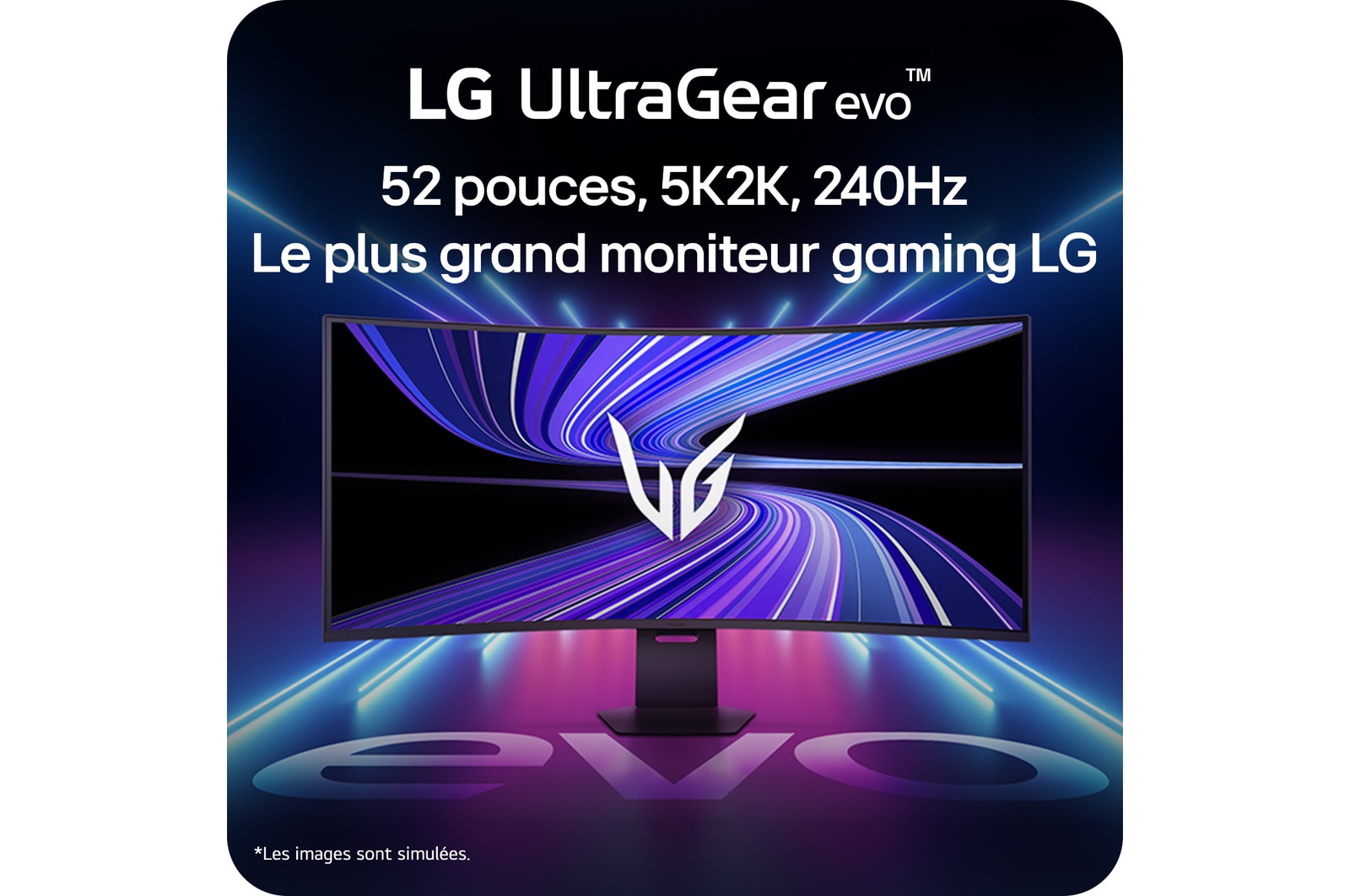 Vue latérale droite d’un moniteur pour jeu 52 pouces UltraGear evo G9, 5K2K 240Hz avec réglage de l’inclinaison (52G930B)