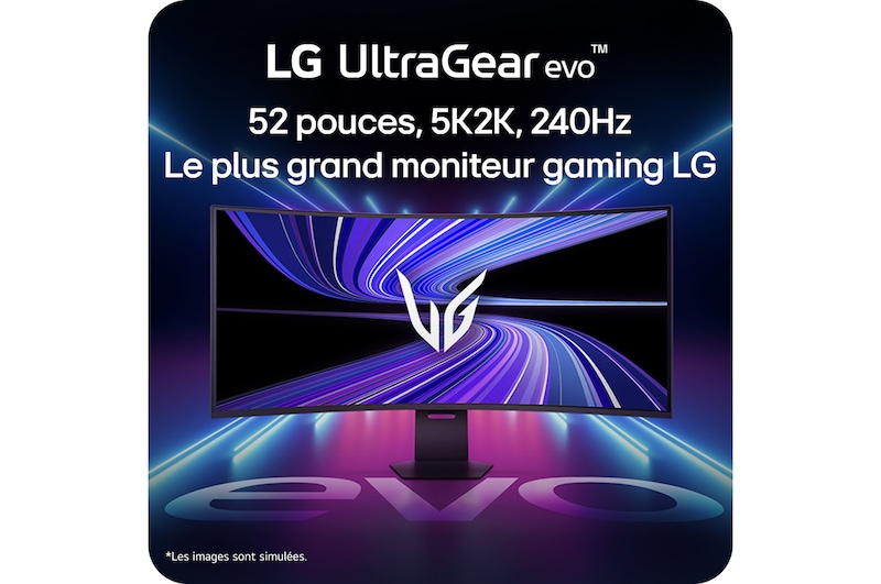 Vue latérale droite d’un moniteur pour jeu 52 pouces UltraGear evo G9, 5K2K 240Hz avec réglage de l’inclinaison (52G930B)