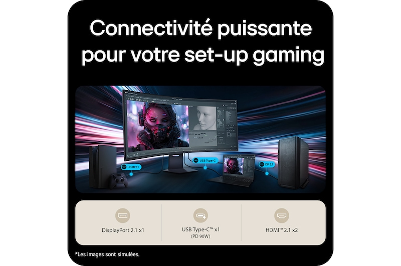 Vue arrière d’un moniteur pour jeu 52 pouces UltraGear evo G9, 5K2K 240Hz (52G930B)