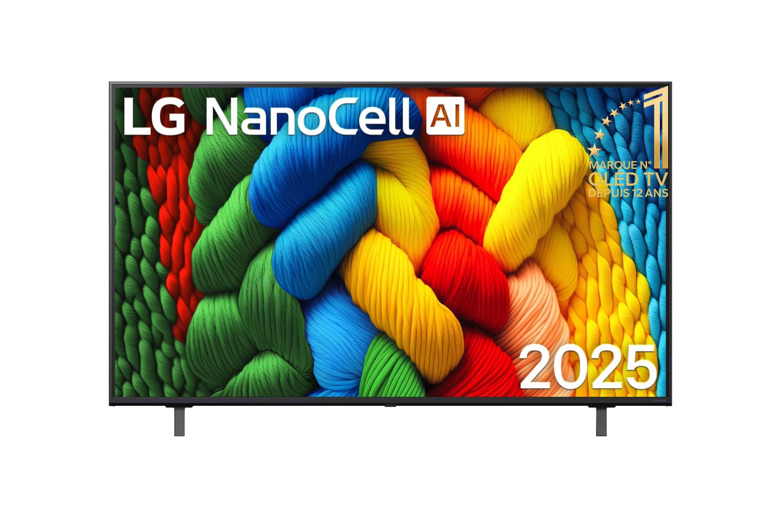 Vue avant de 55 pouces (139 cm) | LG NanoCell AI NANO80 | 4K Smart TV | 2025 LG 55NANO80A6B