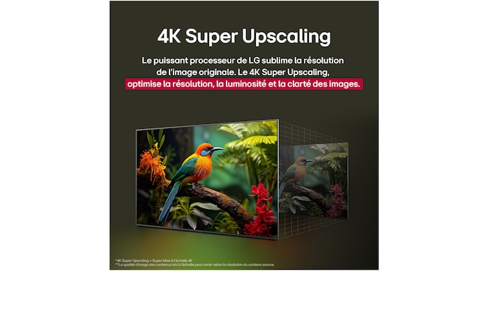 Gros plan d’une LG TV montrant le fonctionnement de la recherche par IA, AI Search. Une petite fenêtre de chat est ouverte, montrant comment l’utilisateur a demandé les jeux de sport disponibles. La recherche par IA a répondu par chat et en montrant des vignettes des contenus disponibles. On voit aussi une invite à faire une demande à Microsoft Copilot. 