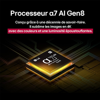 Des éclaboussures de peinture éclatent en hauteur depuis le sol dans diverses couleurs. Certification Intertrek pour un volume de couleurs à 100 % par rapport au DCI-P3. Le titre parle de la nouvelle technologie de gamme de couleurs élargie unique de LG, qui vous permet de profiter de couleurs éclatantes à l’écran.