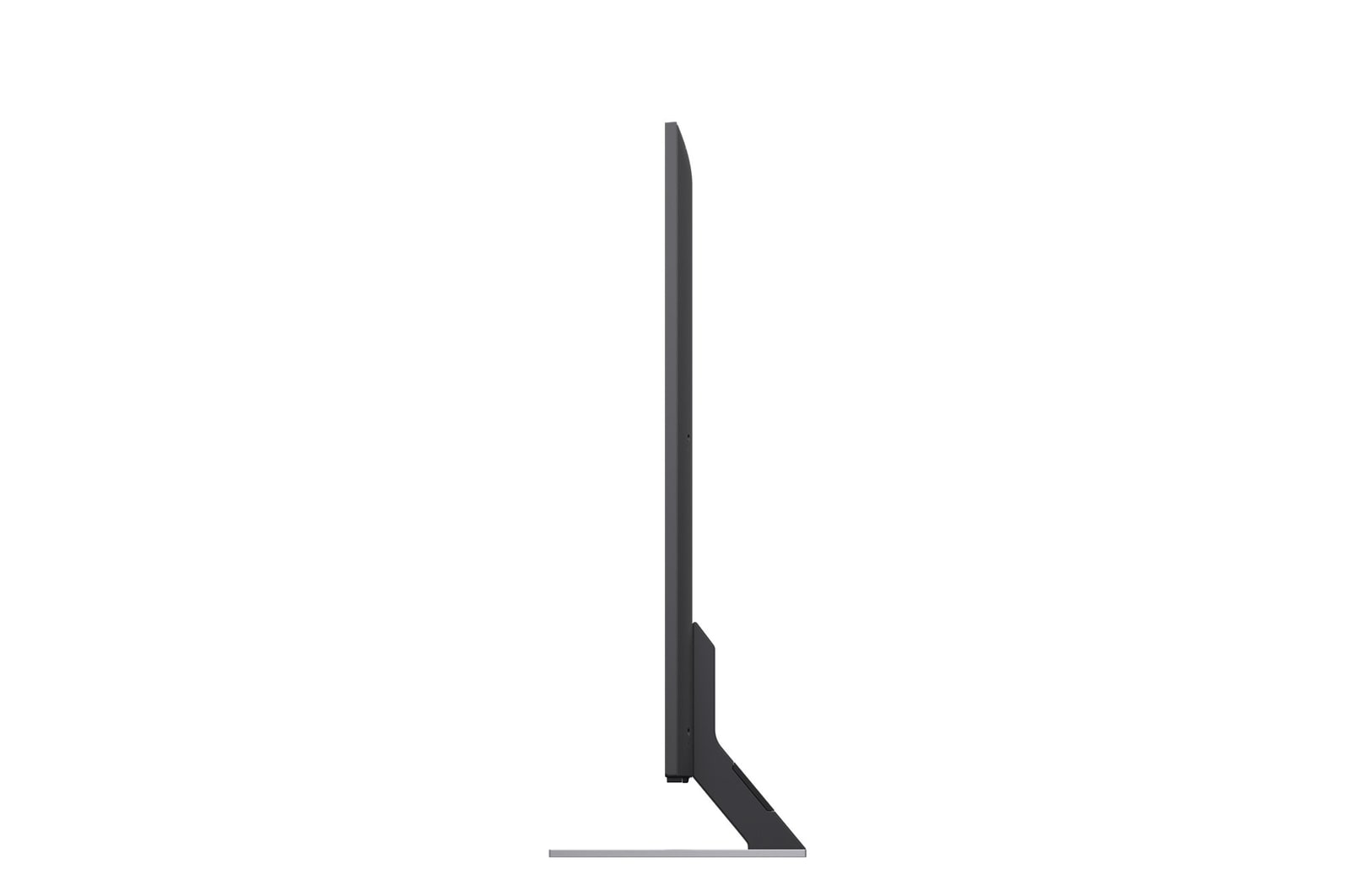 Vue latérale orientée vers la gauche de la TV LG QNED evo 