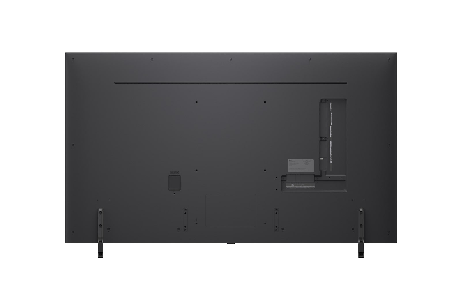 Rear view of LG QNED evo TV.