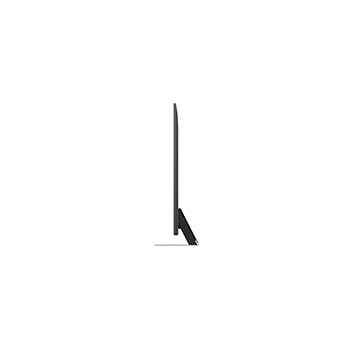 Une fille et un chien sont assis devant une LG QNED TV installée sur un mur représentant trois éléphants marchant vers l’extérieur au-dessus d’une LG Soundbar. Le titre évoque la façon dont chaque scène d’action est plus palpitante sur un très grand écran.