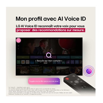 Un perroquet sur une branche d’arbre dans des couleurs éclatantes. Le titre évoque la façon dont LG Al Picture Pro a apporté des améliorations visuelles impressionnantes à la résolution, la luminosité, la profondeur et la clarté de la scène.