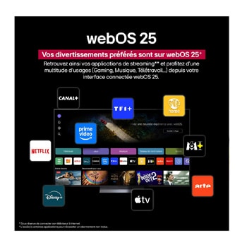 Une fille et un chien sont assis devant une LG QNED TV installée sur un mur représentant trois éléphants marchant vers l’extérieur au-dessus d’une LG Soundbar. Le titre évoque la façon dont chaque scène d’action est plus palpitante sur un très grand écran.