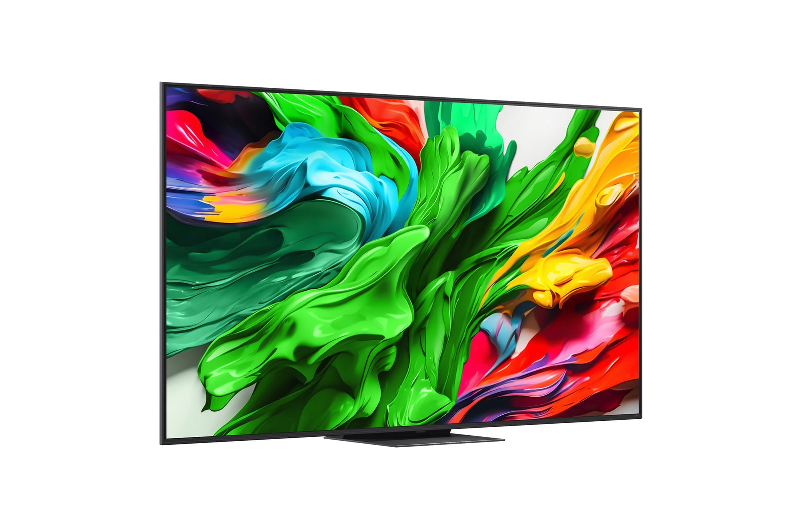 Left-facing side view of LG QNED evo TV.