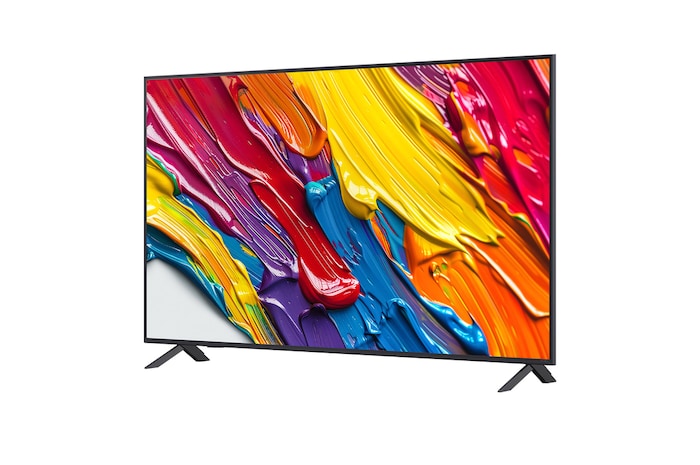 Vue latérale orientée vers la gauche de la LG QNED82 TV 