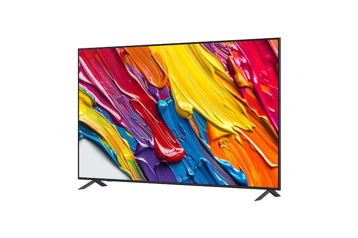 Vue latérale orientée vers la gauche de la LG QNED82 TV
