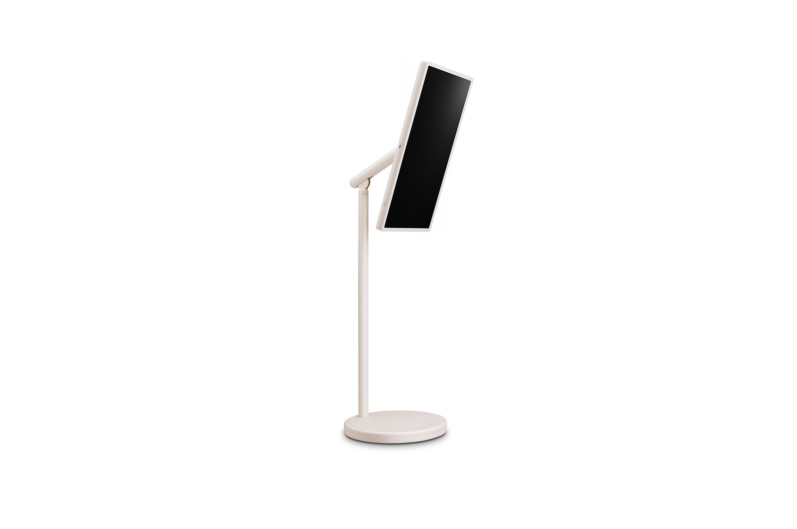 Dimensions de la longueur, de la largeur, de la hauteur et de la profondeur du LG StanbyME 2 et du support.