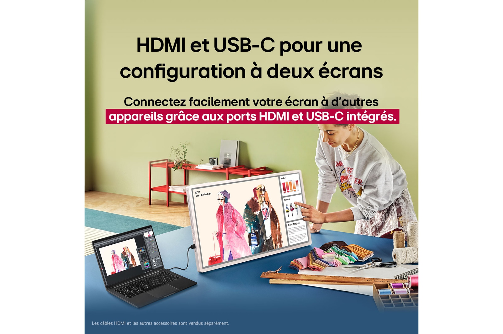 HDMI et USB-C pour une configuration à deux écrans
