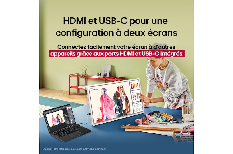 HDMI et USB-C pour une configuration à deux écrans