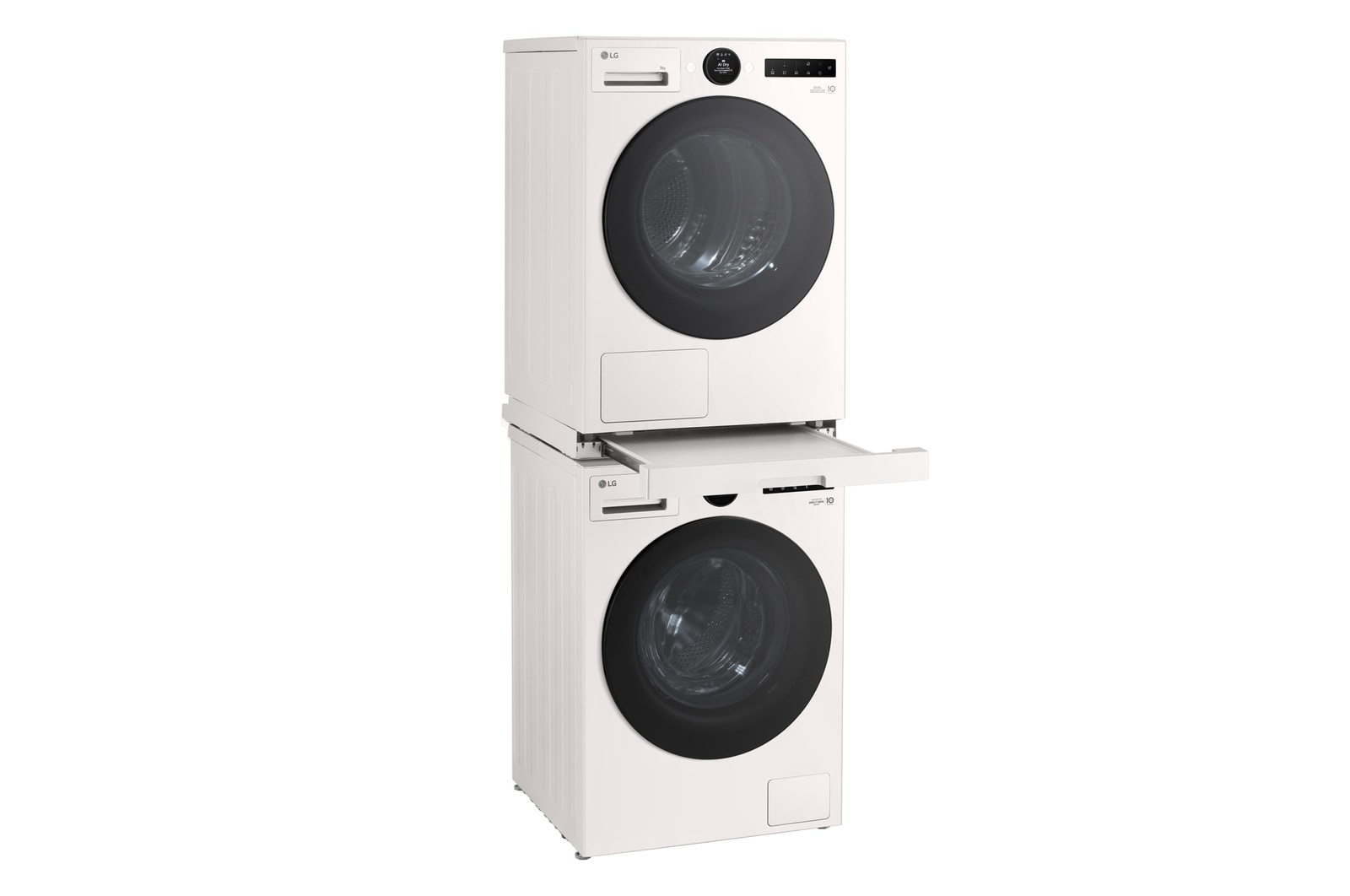 LG Kit de superposition Lave-linge / Sèche-linge  I Étagère extensible | Blanc, LG DK2W
