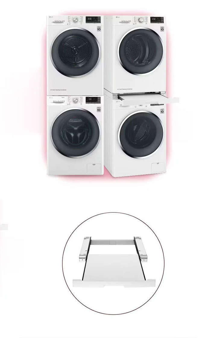 Empilement économique de la machine à laver et du sèche-linge