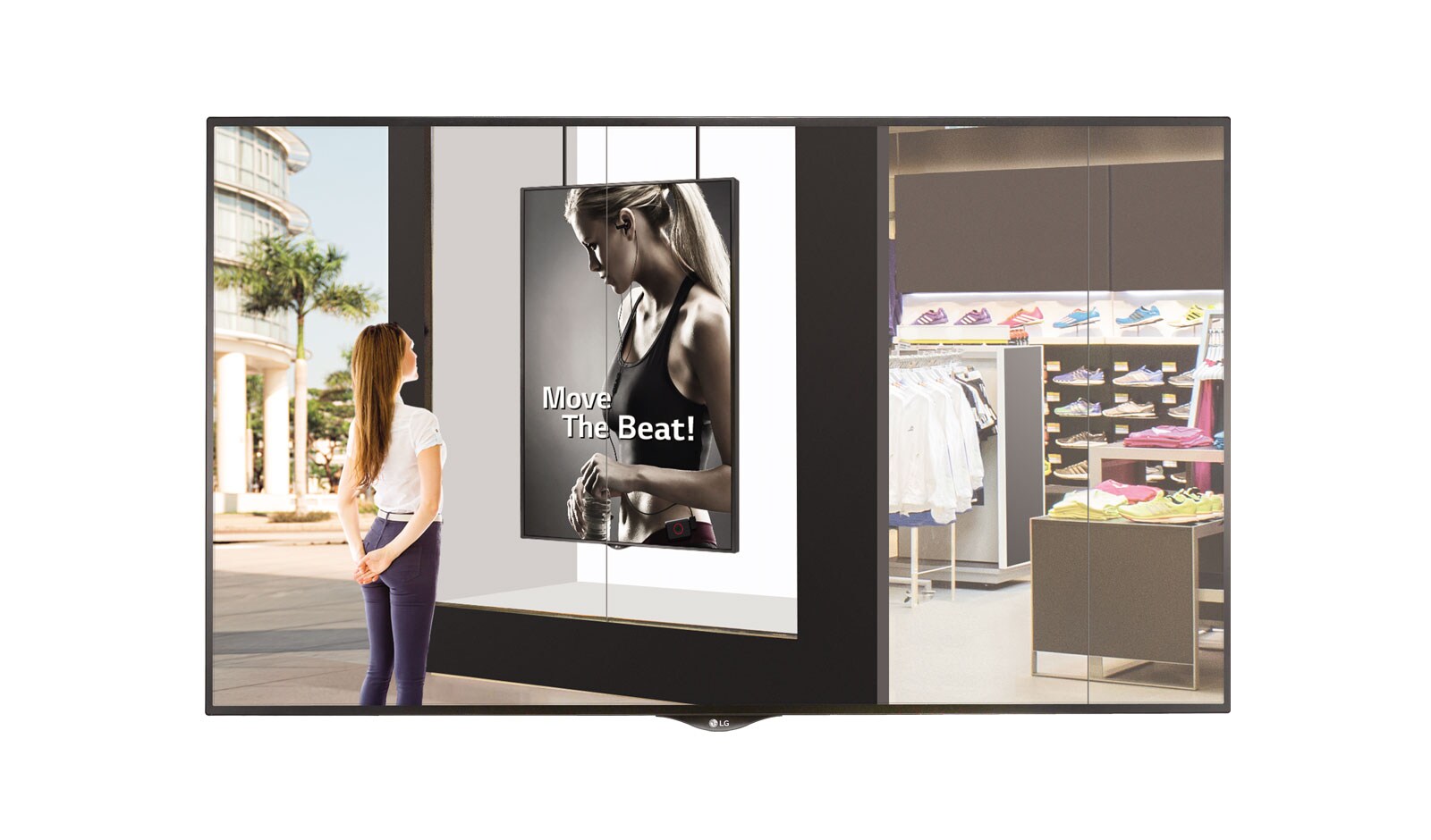 Vue avant de 75 po 2500 nits UHD Face aux fenêtres LG 75XS2C