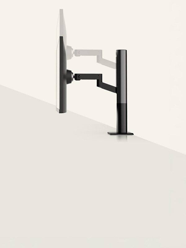 Schéma du support de moniteur LG avec mouvement vertical, illustrant le réglage de la hauteur.