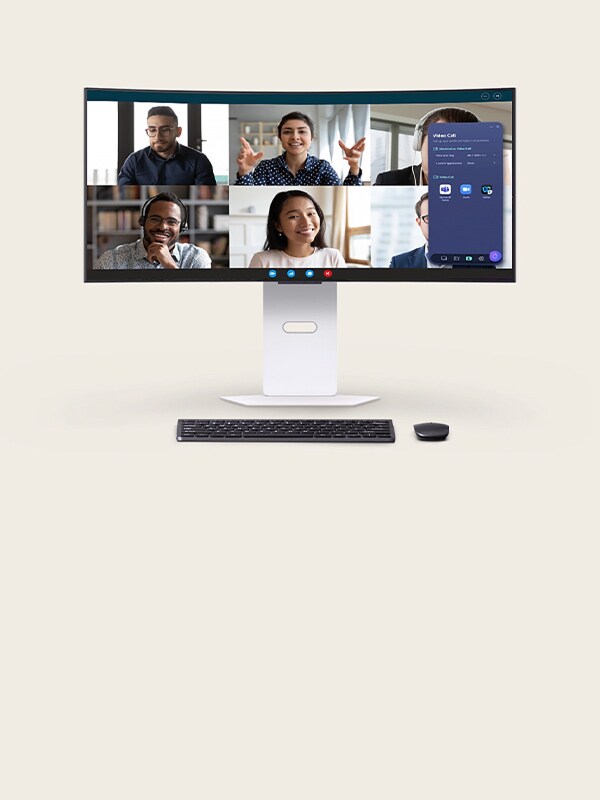 Écran de moniteur LG avec menus de l'app LG Switch, illustrant les outils de gestion d'écran.