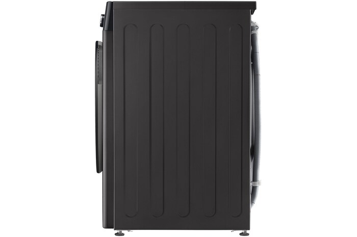 Vue de profil du lave-linge 11/6 kg LG F164R78BSTA affichant la profondeur et le design latéral.