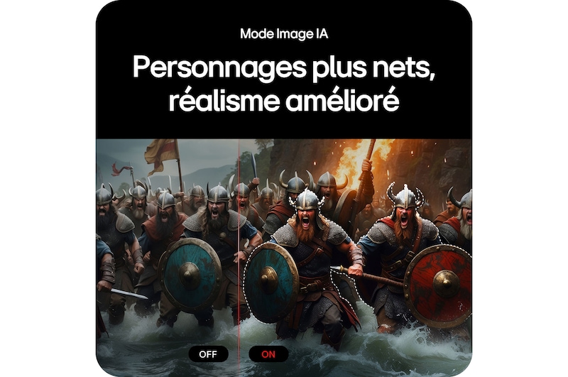 Moniteur Gaming LG UltraGear 32G810SA, présentant la fonction AI Picture qui offre des caractères plus nets et un rendu plus réaliste pendant le jeu.