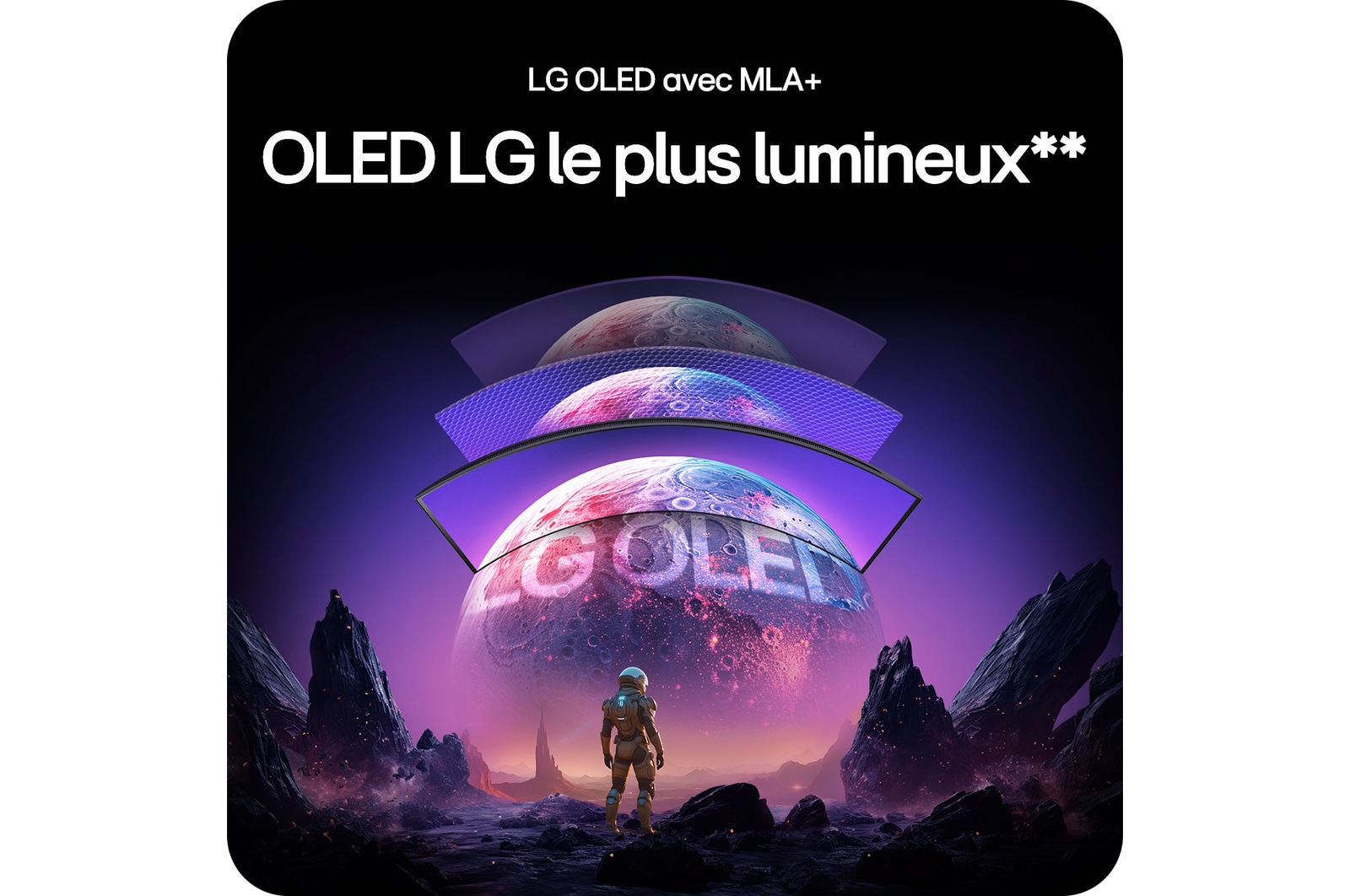 Moniteur LG 45GX900A-B mettant en avant la technologie LG OLED avec MLA+, offrant l'image OLED la plus lumineuse avec un contraste supérieur pour une qualité visuelle exceptionnelle.