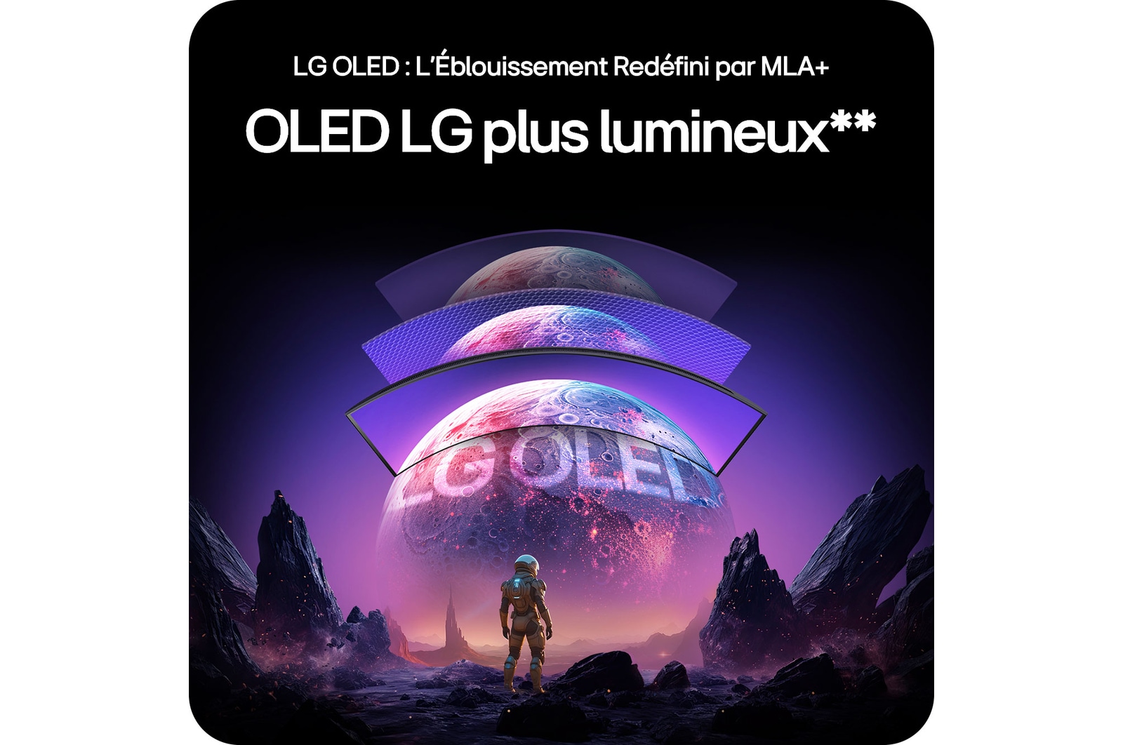 Moniteur LG 45GX950A mettant en avant la technologie LG OLED avec MLA+, offrant l'image OLED la plus lumineuse avec un contraste supérieur pour une qualité visuelle exceptionnelle.