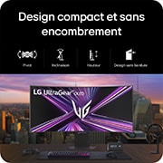 Moniteur LG 45GX950A produisant des noirs plus profonds et des couleurs plus réalistes grâce à la certification VESA DisplayHDR™ 400 (True Black) et à la couverture 98.5% DCI-P3.