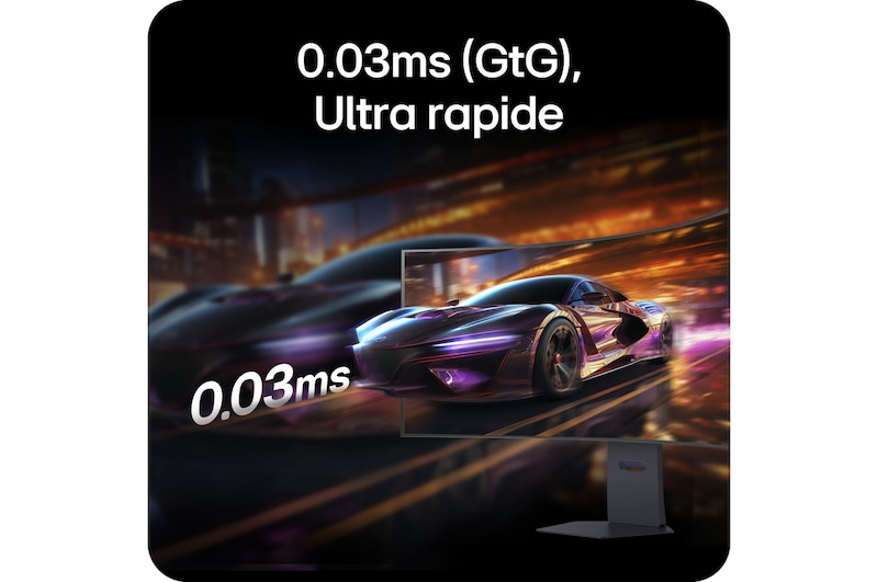 Moniteur LG 45GX950A mettant en avant la technologie LG OLED avec MLA+, offrant l'image OLED la plus lumineuse avec un contraste supérieur pour une qualité visuelle exceptionnelle.