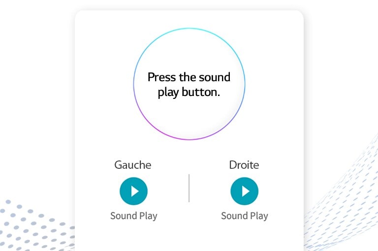 Une capture d’écran de l'application Trouver mes écouteurs montre les boutons gauche et droit pour chaque écouteur.
