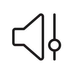 A speaker icon indicating decreased volume.