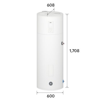 LG Air to Water Heat Pumps  HM051MRS UA40, right angle view of a black outdoor unit featuring a grey wavy grille.
