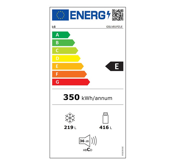 Etiquette Energie LG GSLV81PZLE
