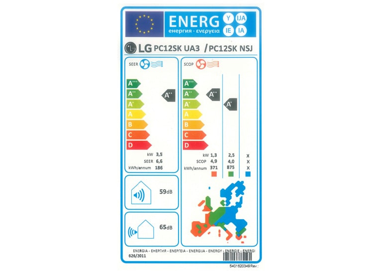 Etiquette Energie LG PC12SK