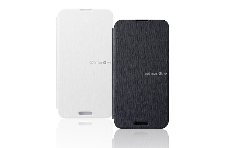 Vue avant de Housse Folio induction noire Optimus G Pro LG CCF-210