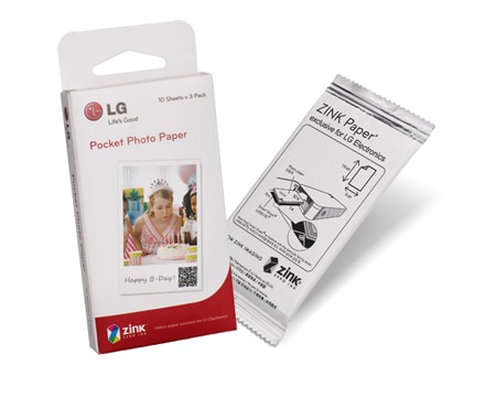 Papier Zink (Zero Ink) pour Pocket Photo - LG PS2203