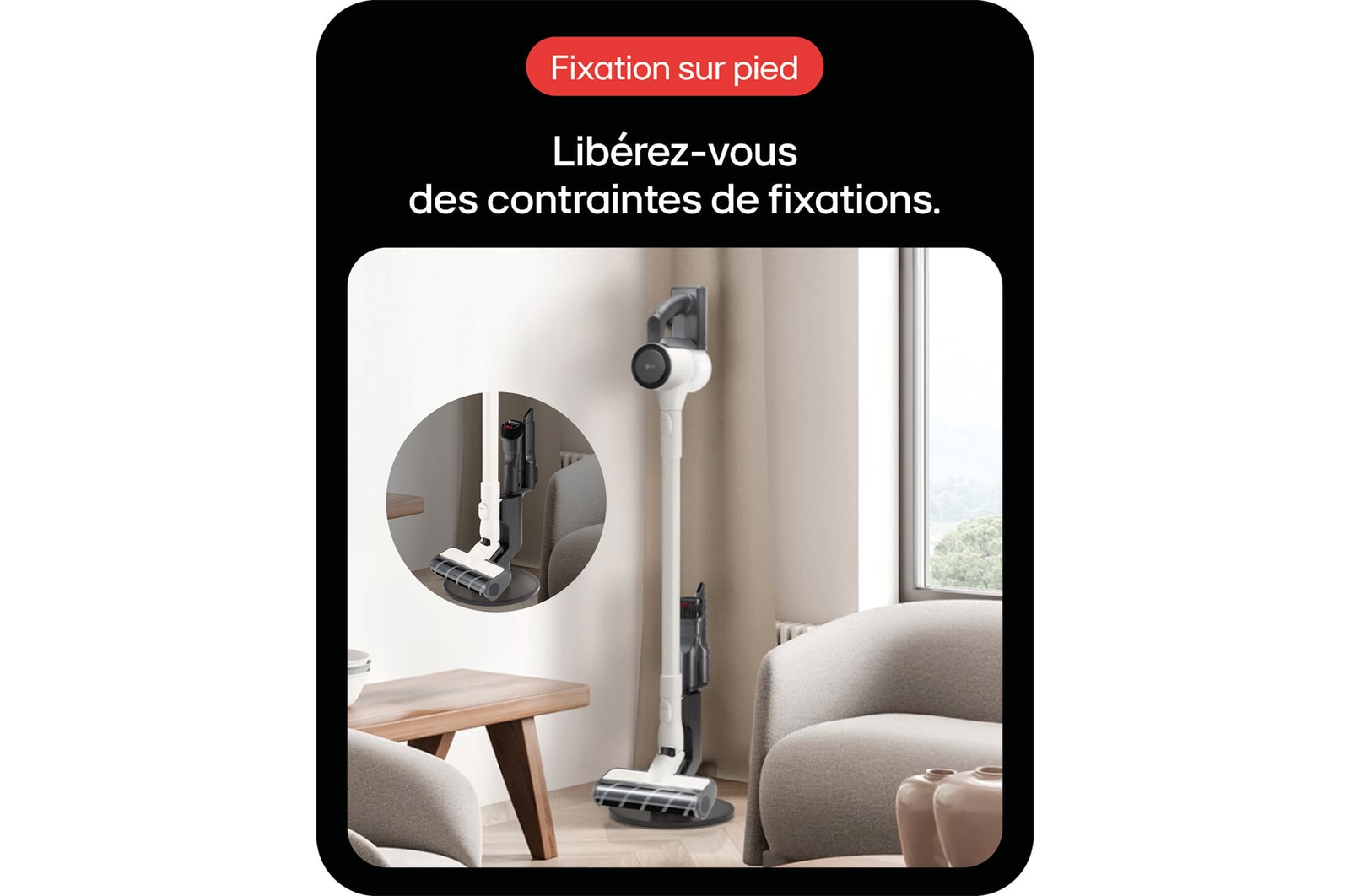 LG Aspirateur balai CordZero™|150aw, LG A9C-SLIM1C