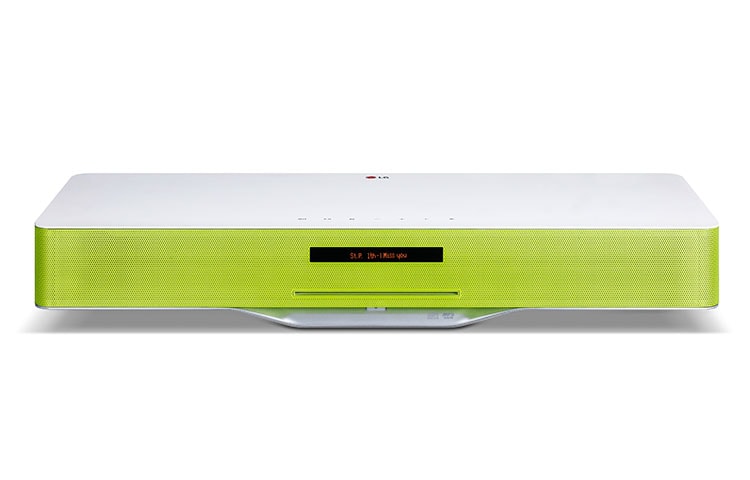 Vue avant de Micro-Chaîne CD, 40W, Bluetooth, Compatible iPod / iPhone / iPad / Android via USB, LG remote App LG CM3330G