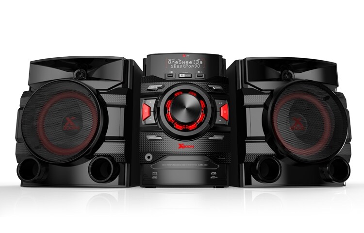 Vue avant de LG Mini Chaîne CD 400W RMS | Tuner FM | USB | Enregistrement via UBS | Entrée auxiliaire | Auto DJ LG CM4440