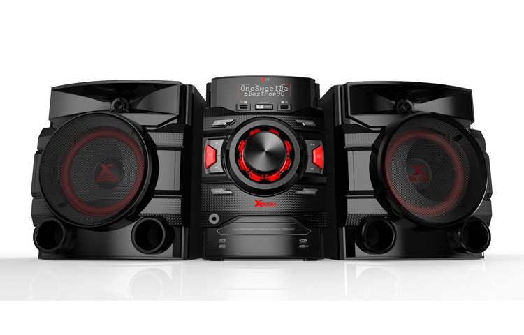 Vue avant de LG Mini Chaîne CD 400W RMS | Bluetooth | LG Bluetooth Remote App | Tuner FM | USB | Enregistrement via UBS | Entrée auxiliaire | Auto DJ LG CM4441