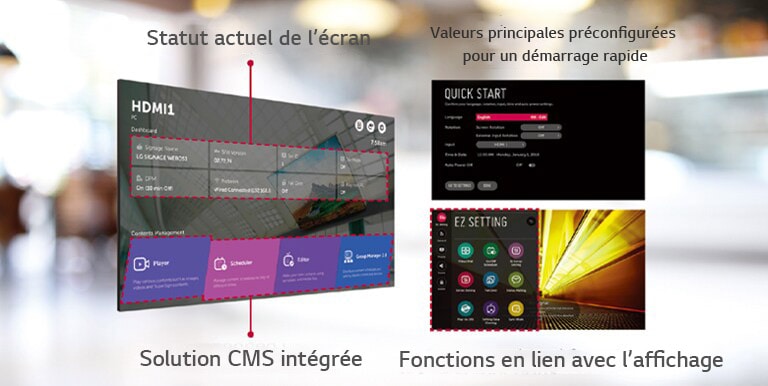 Plusieurs tâches peuvent être accomplies simultanément avec l’interface utilisateur graphique intuitive.