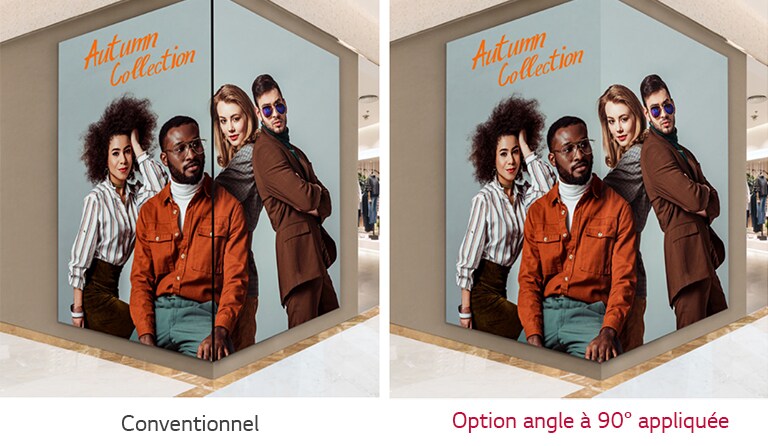 Design d’angle à 90° disponible