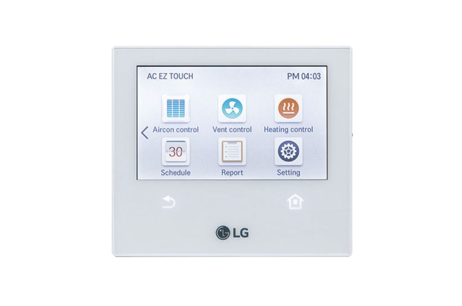 Vue avant de Solution de commande centrale, AC EZ Touch, AC Ez. Touch, Type de bouton, Commande de 64 IDU max. PACEZA000