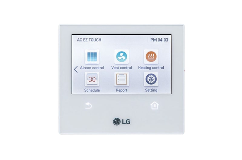 Vue avant de Solution de commande centrale, AC EZ Touch, AC Ez. Touch, Type de bouton, Commande de 64 IDU max. PACEZA000