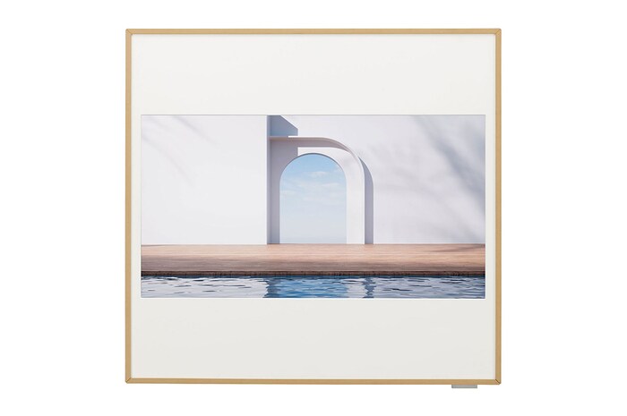 Vooraanzicht van 3.5kW, ARTCOOL Gallery Premium, Dual Inverter HeatPump, Personaliseerbare airconditioner met LCD frame, luchtfiltratie en verwarming A12GA2.NSE.