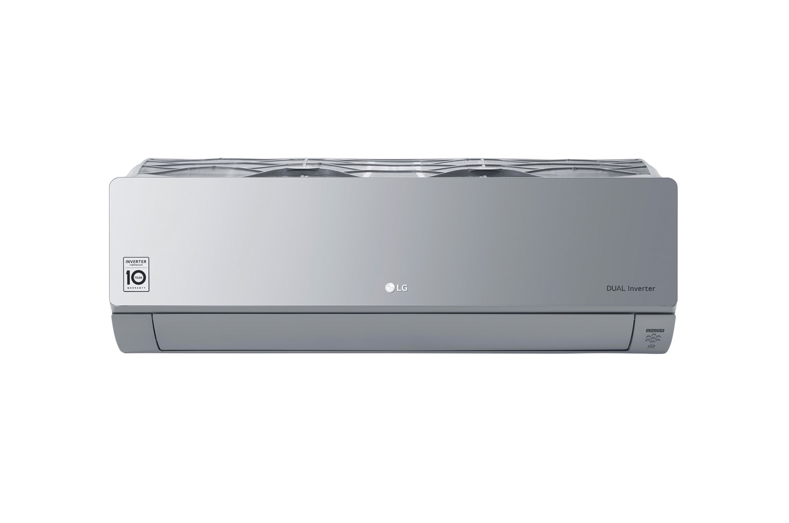 Vue avant de ARTCOOL SILVER Climatiseur Réversible 3,5 kW, WiFi, Filtration de l’air avancée, Chauffage LG AC12SQ